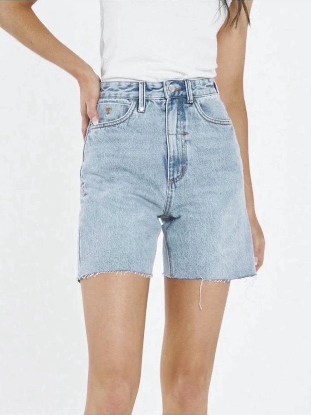 Thrills High-Rise Light Blue Denim Shorts